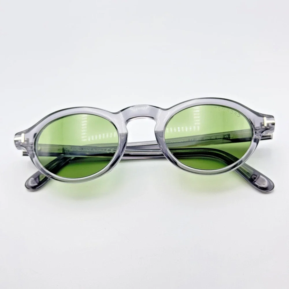 Tom Ford Sunglasses Aristotele-02 TF1332 20N Transparent Gray Frame Green Lens